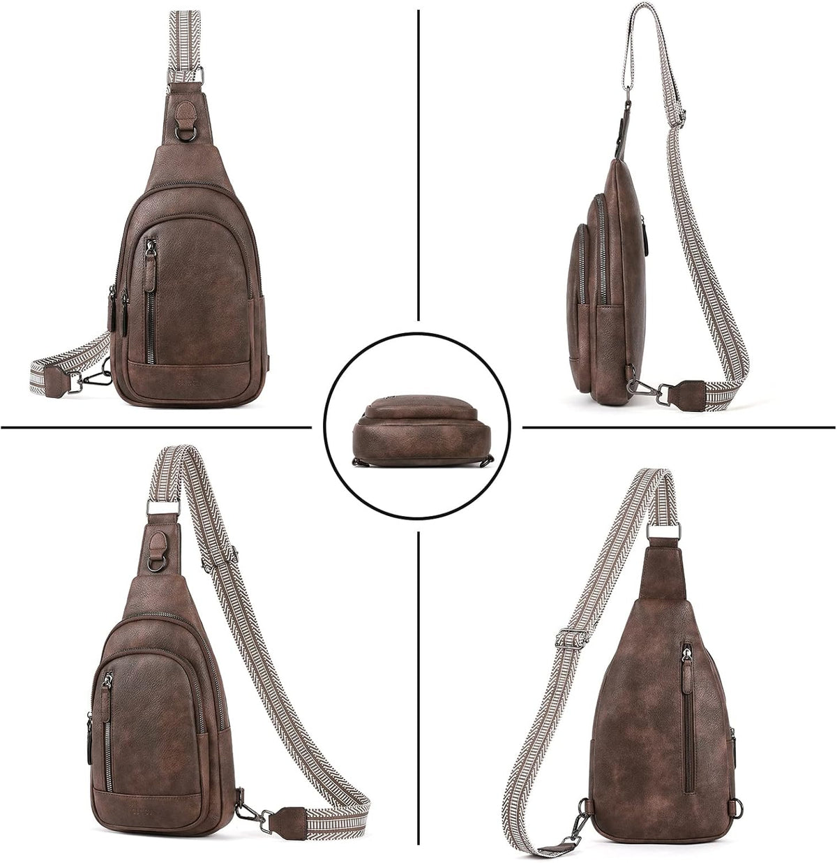 Crossbody Bags for Women Men,Leather Sling Bag Cross Body Backpack for Woman Gifts for Women Birthday Unique