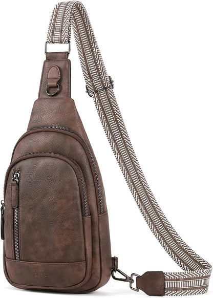 Crossbody Bags for Women Men,Leather Sling Bag Cross Body Backpack for Woman Gifts for Women Birthday Unique