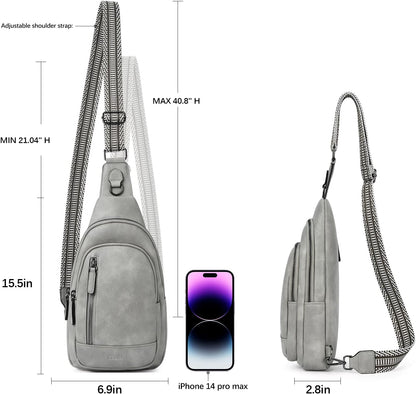 Crossbody Bags for Women Men,Leather Sling Bag Cross Body Backpack for Woman Gifts for Women Birthday Unique