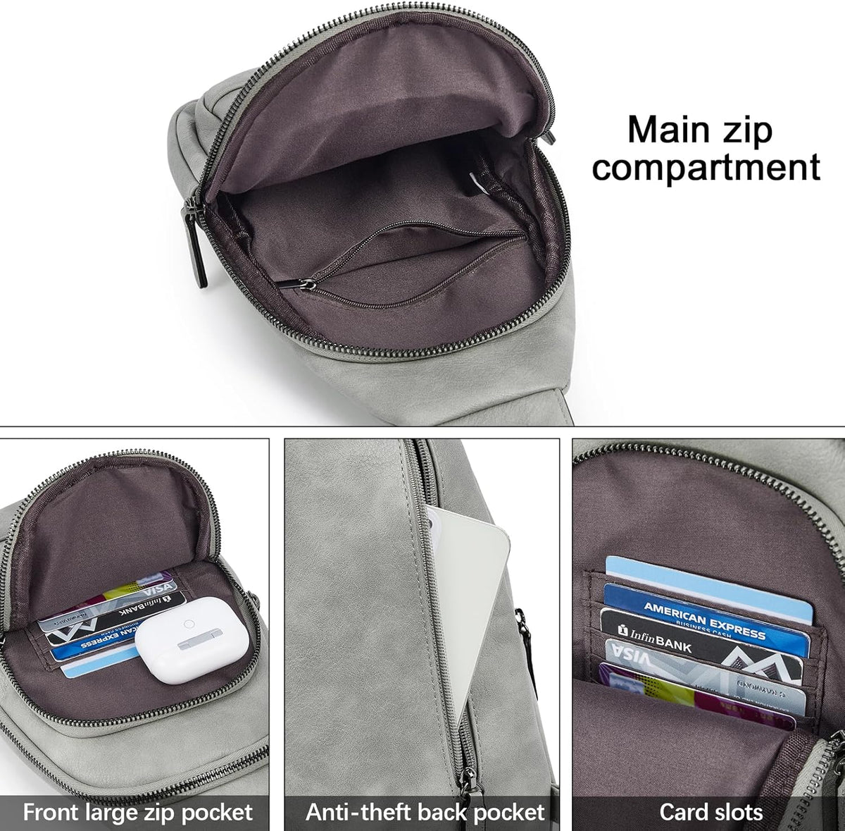 Crossbody Bags for Women Men,Leather Sling Bag Cross Body Backpack for Woman Gifts for Women Birthday Unique