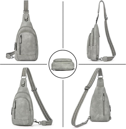 Crossbody Bags for Women Men,Leather Sling Bag Cross Body Backpack for Woman Gifts for Women Birthday Unique