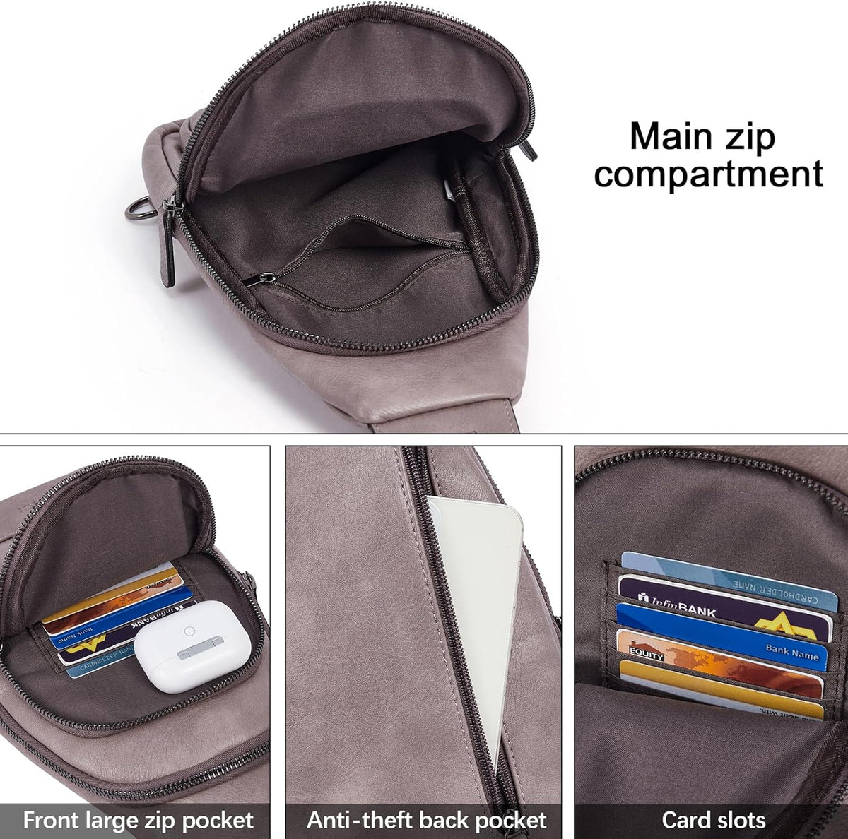 Crossbody Bags for Women Men,Leather Sling Bag Cross Body Backpack for Woman Gifts for Women Birthday Unique
