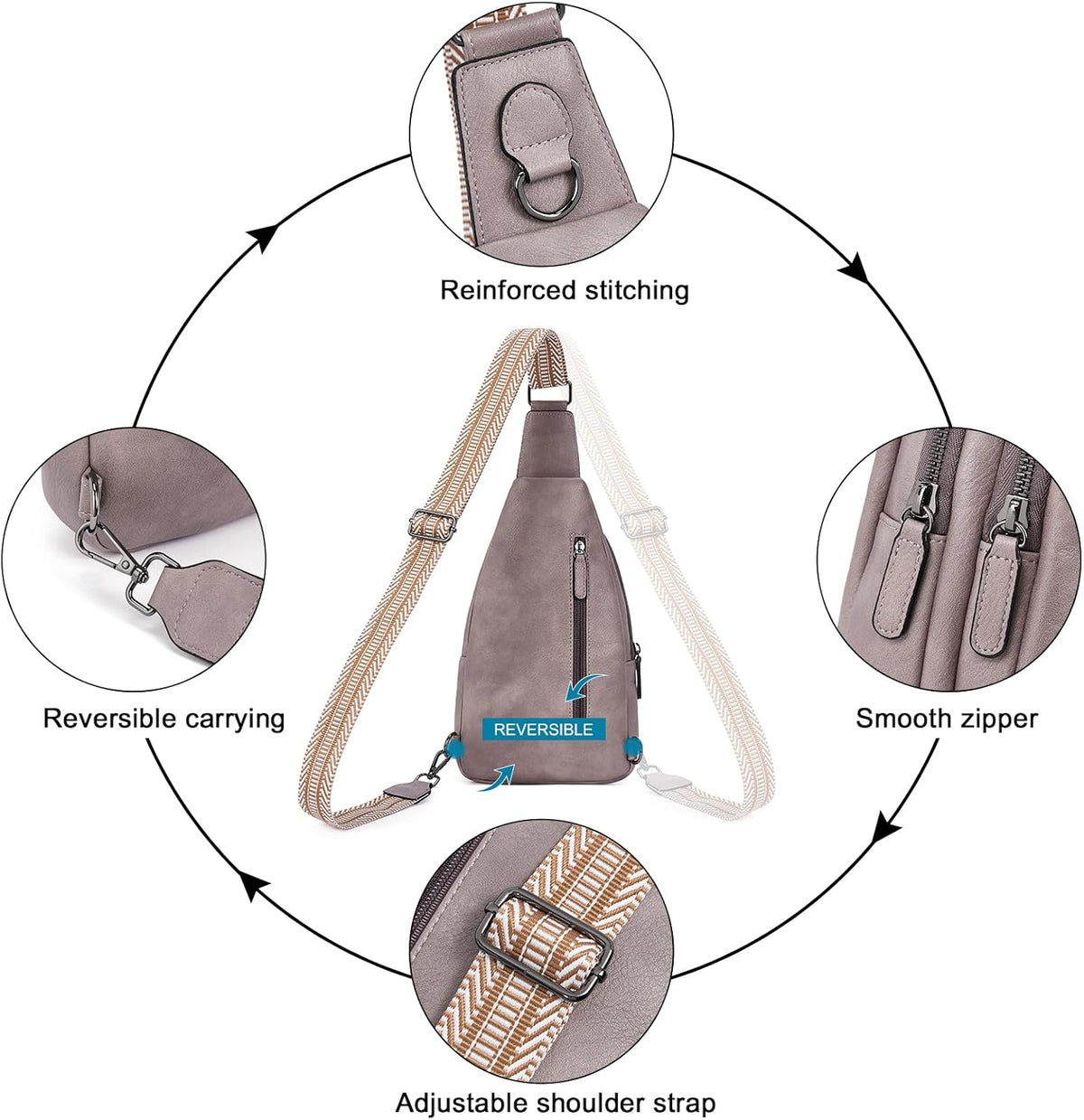Crossbody Bags for Women Men,Leather Sling Bag Cross Body Backpack for Woman Gifts for Women Birthday Unique
