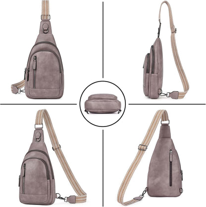 Crossbody Bags for Women Men,Leather Sling Bag Cross Body Backpack for Woman Gifts for Women Birthday Unique