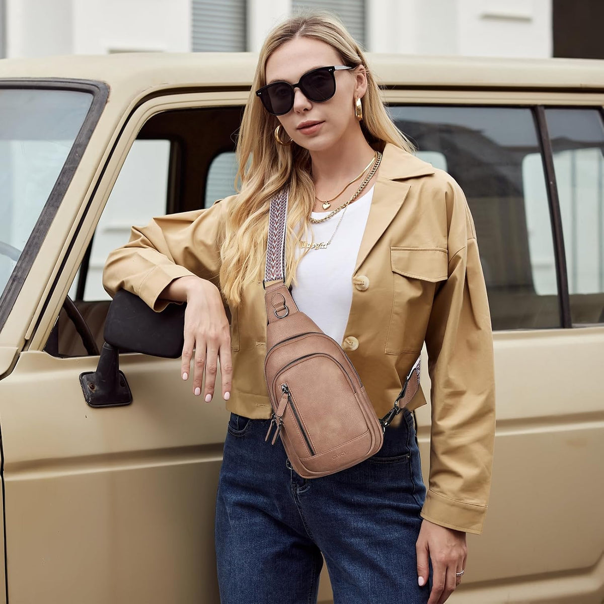 Crossbody Bags for Women Men,Leather Sling Bag Cross Body Backpack for Woman Gifts for Women Birthday Unique