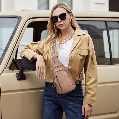 Crossbody Bags for Women Men,Leather Sling Bag Cross Body Backpack for Woman Gifts for Women Birthday Unique