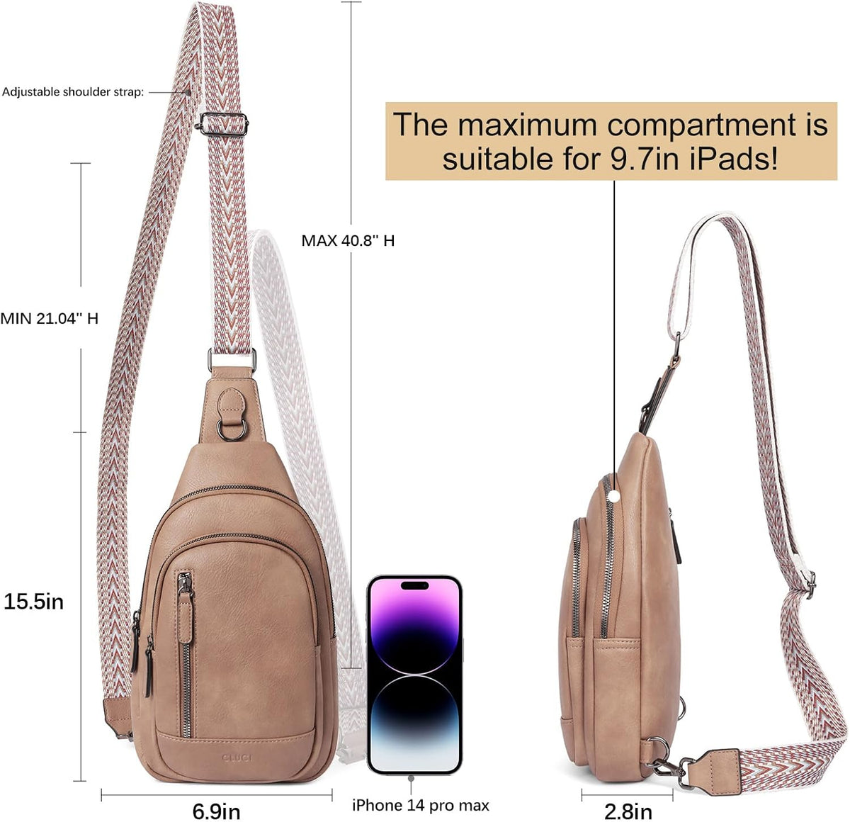 Crossbody Bags for Women Men,Leather Sling Bag Cross Body Backpack for Woman Gifts for Women Birthday Unique
