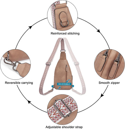 Crossbody Bags for Women Men,Leather Sling Bag Cross Body Backpack for Woman Gifts for Women Birthday Unique