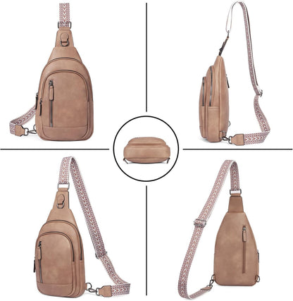 Crossbody Bags for Women Men,Leather Sling Bag Cross Body Backpack for Woman Gifts for Women Birthday Unique