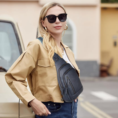 Crossbody Bags for Women Men,Leather Sling Bag Cross Body Backpack for Woman Gifts for Women Birthday Unique
