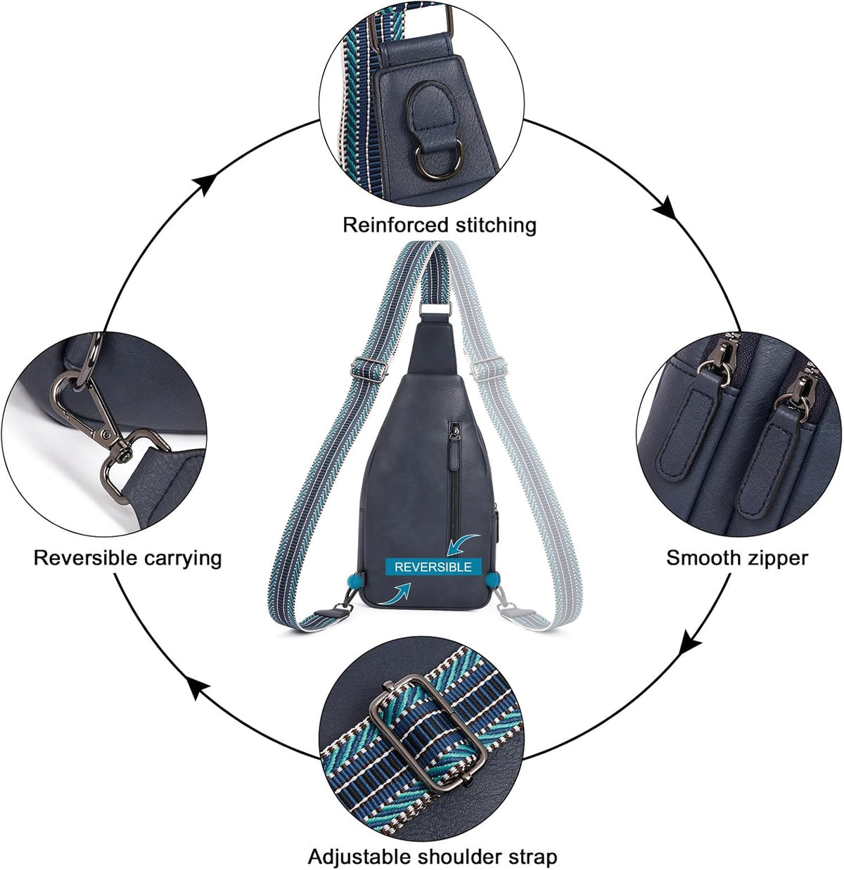 Crossbody Bags for Women Men,Leather Sling Bag Cross Body Backpack for Woman Gifts for Women Birthday Unique