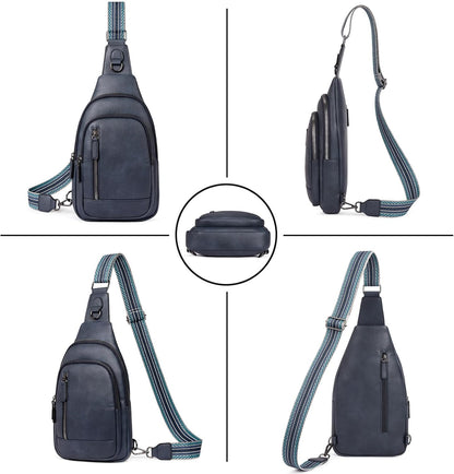 Crossbody Bags for Women Men,Leather Sling Bag Cross Body Backpack for Woman Gifts for Women Birthday Unique