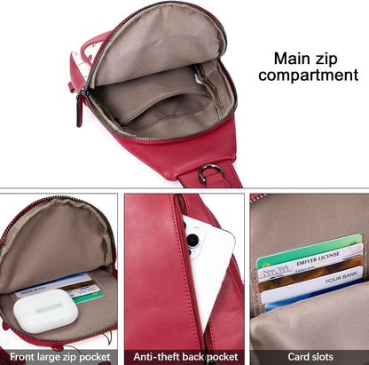 Crossbody Bags for Women Men,Leather Sling Bag Cross Body Backpack for Woman Gifts for Women Birthday Unique