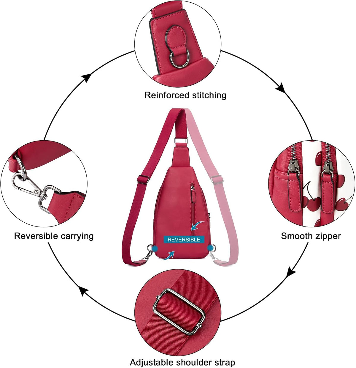 Crossbody Bags for Women Men,Leather Sling Bag Cross Body Backpack for Woman Gifts for Women Birthday Unique