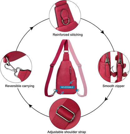 Crossbody Bags for Women Men,Leather Sling Bag Cross Body Backpack for Woman Gifts for Women Birthday Unique