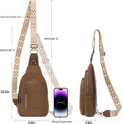 Crossbody Bags for Women Men,Leather Sling Bag Cross Body Backpack for Woman Gifts for Women Birthday Unique