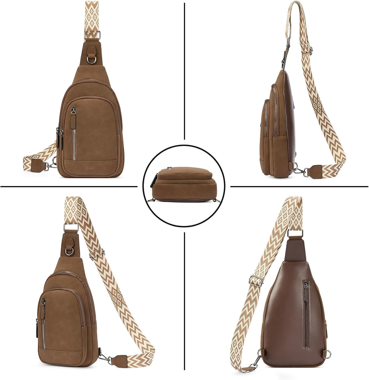 Crossbody Bags for Women Men,Leather Sling Bag Cross Body Backpack for Woman Gifts for Women Birthday Unique