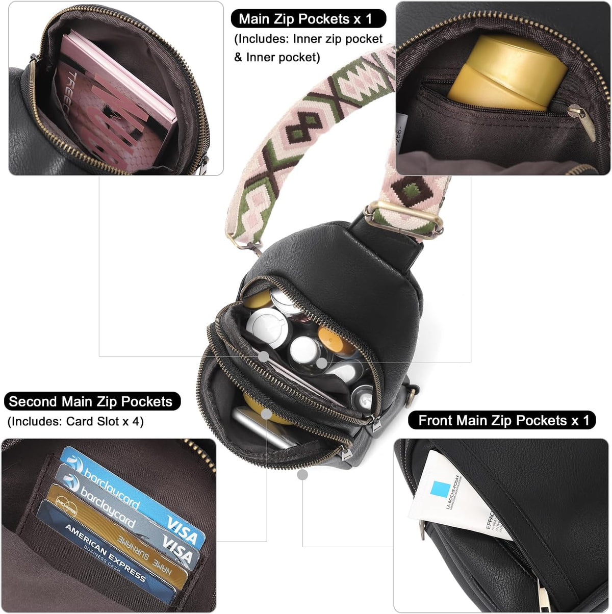 Crossbody Bags for Women Men,Leather Sling Bag Cross Body Backpack for Woman Gifts for Women Birthday Unique