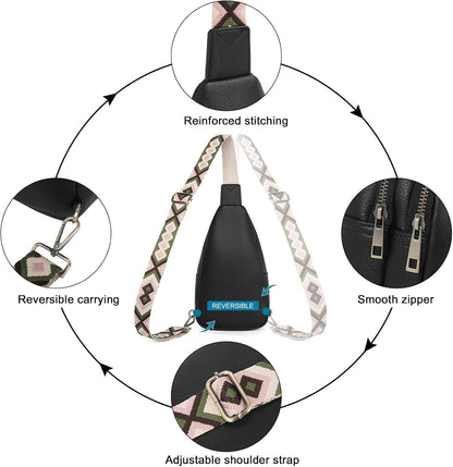 Crossbody Bags for Women Men,Leather Sling Bag Cross Body Backpack for Woman Gifts for Women Birthday Unique