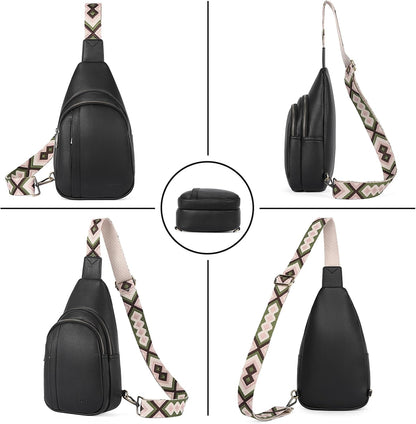 Crossbody Bags for Women Men,Leather Sling Bag Cross Body Backpack for Woman Gifts for Women Birthday Unique