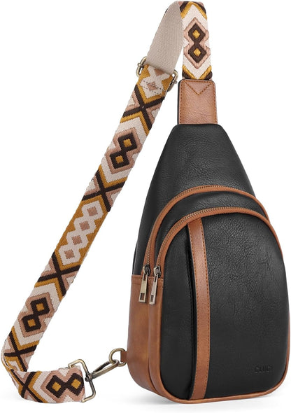 Crossbody Bags for Women Men,Leather Sling Bag Cross Body Backpack for Woman Gifts for Women Birthday Unique