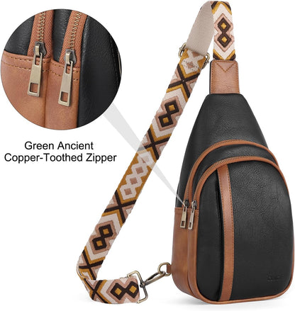 Crossbody Bags for Women Men,Leather Sling Bag Cross Body Backpack for Woman Gifts for Women Birthday Unique