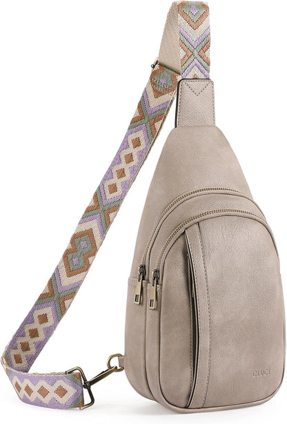 Crossbody Bags for Women Men,Leather Sling Bag Cross Body Backpack for Woman Gifts for Women Birthday Unique