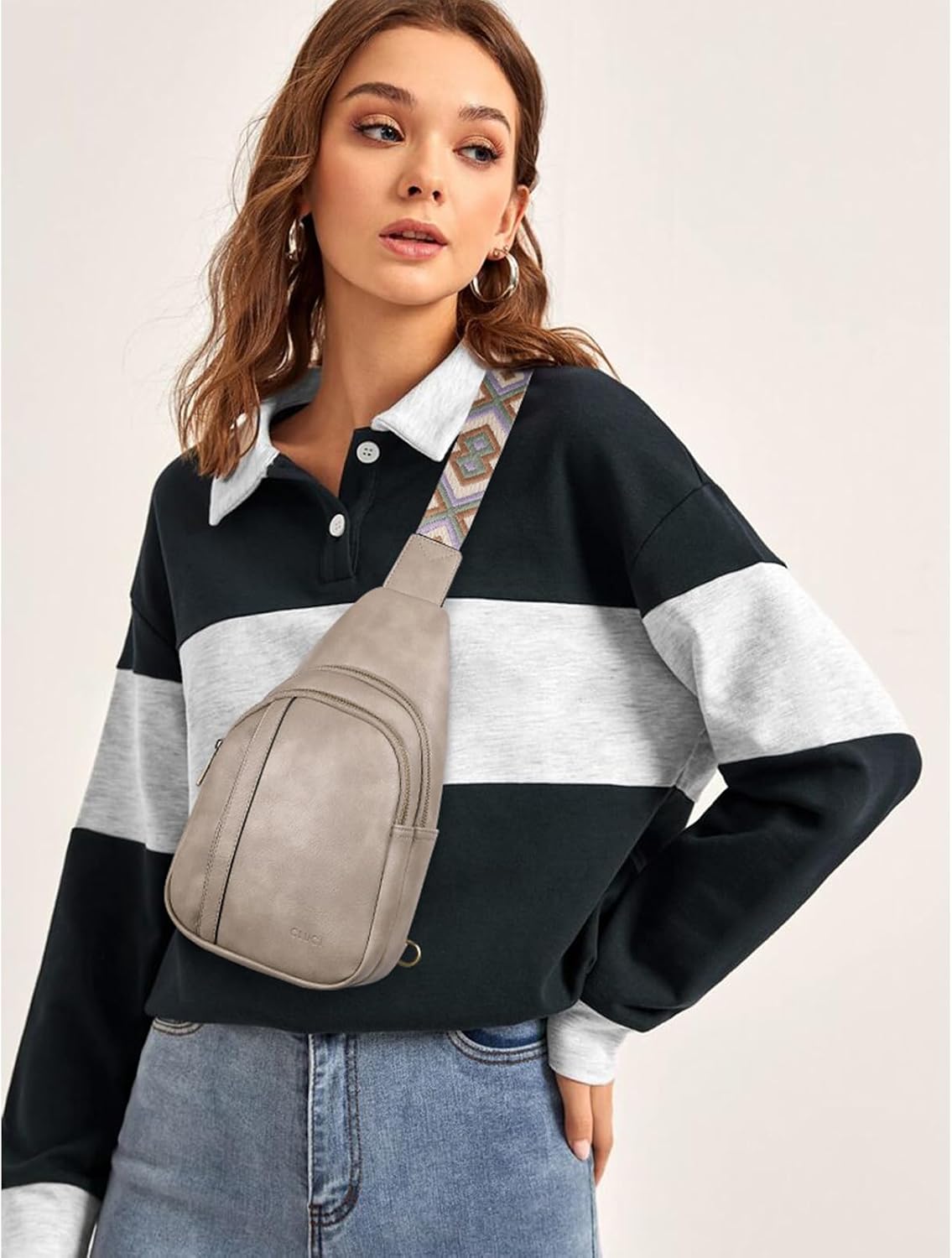 Crossbody Bags for Women Men,Leather Sling Bag Cross Body Backpack for Woman Gifts for Women Birthday Unique