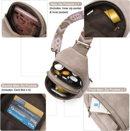 Crossbody Bags for Women Men,Leather Sling Bag Cross Body Backpack for Woman Gifts for Women Birthday Unique