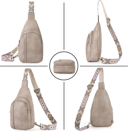 Crossbody Bags for Women Men,Leather Sling Bag Cross Body Backpack for Woman Gifts for Women Birthday Unique