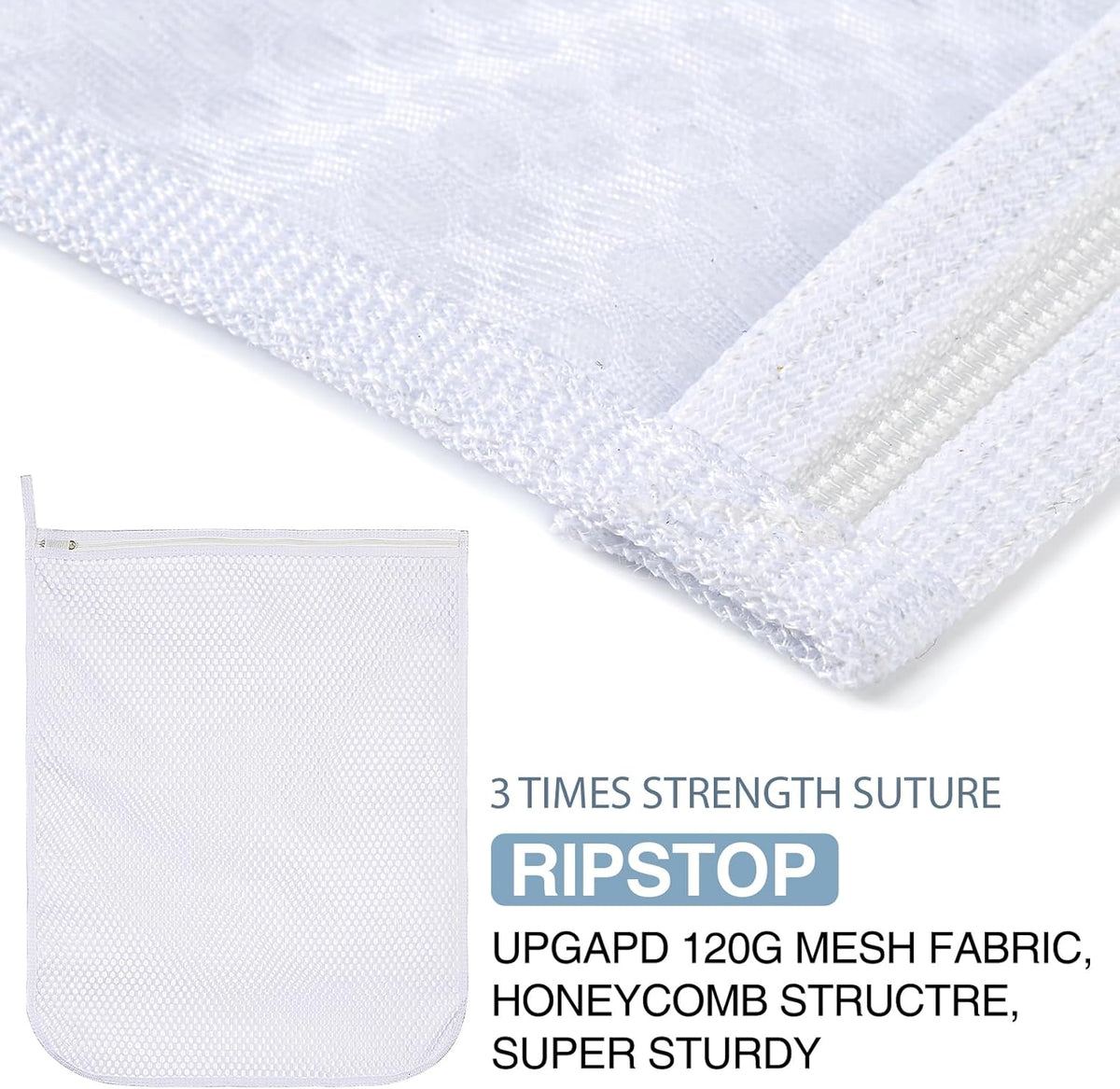 Honeycomb Mesh Laundry Bags 4 Pack (2L+2M), Durable Washing Bags with Auto-Lock Zippers, Heavy Duty Mesh Wash Bags for Delicates, Lingerie, Bra, Sock, Travel Storage Organizer