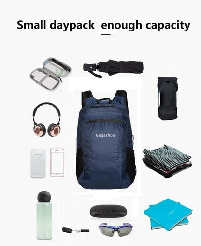 Ultra Foldable Hiking Daypack，Packable Backpack Travel, Gray | Small Lightweight Collapsible Back Pack for Women Men ,Skin Casual Camping Cycling Outdoor Day Bags Useful,Wear-Resistant