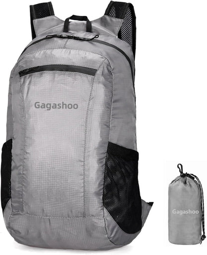 Ultra Foldable Hiking Daypack，Packable Backpack Travel, Gray | Small Lightweight Collapsible Back Pack for Women Men ,Skin Casual Camping Cycling Outdoor Day Bags Useful,Wear-Resistant