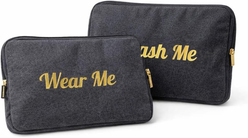Wear Me Wash Me Travel Laundry Bag - 2-Sided Clean and Dirty Clothes Organizer Pouch for Suitcase, Carry-On and Trips