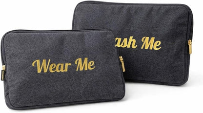 Wear Me Wash Me Travel Laundry Bag - 2-Sided Clean and Dirty Clothes Organizer Pouch for Suitcase, Carry-On and Trips