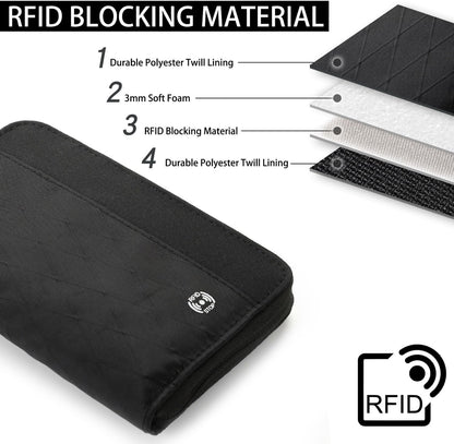 Travel Passport Wallet RFID Family Passport Holder with Hand Strap, Waterproof Travel Document Organizer for Credit Card, Boarding Pass, ID, Money, Flight Tickets OCE GEAR Series
