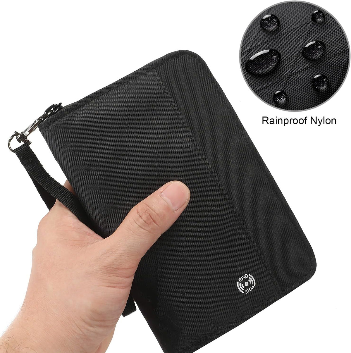 Travel Passport Wallet RFID Family Passport Holder with Hand Strap, Waterproof Travel Document Organizer for Credit Card, Boarding Pass, ID, Money, Flight Tickets OCE GEAR Series
