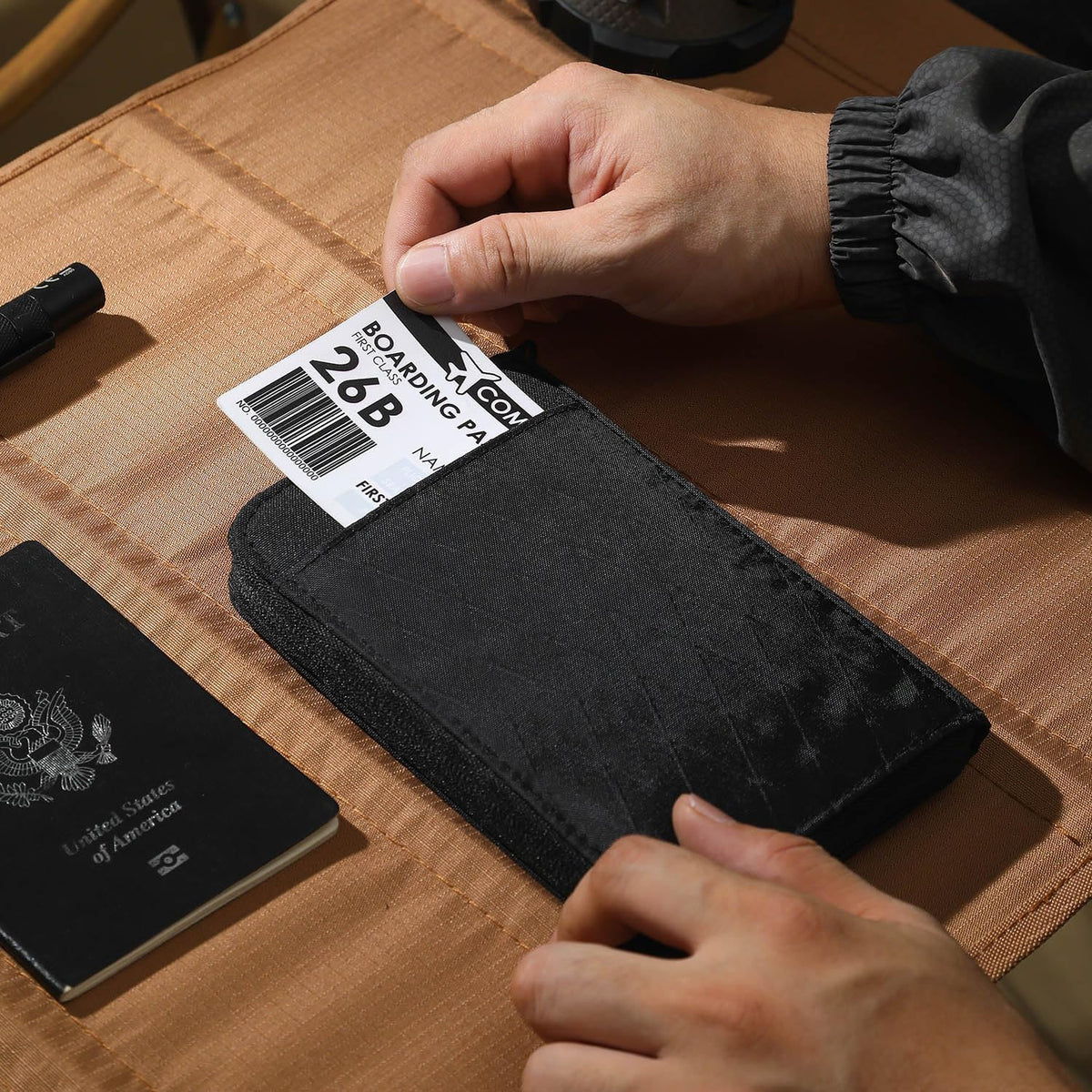 Travel Passport Wallet RFID Family Passport Holder with Hand Strap, Waterproof Travel Document Organizer for Credit Card, Boarding Pass, ID, Money, Flight Tickets OCE GEAR Series