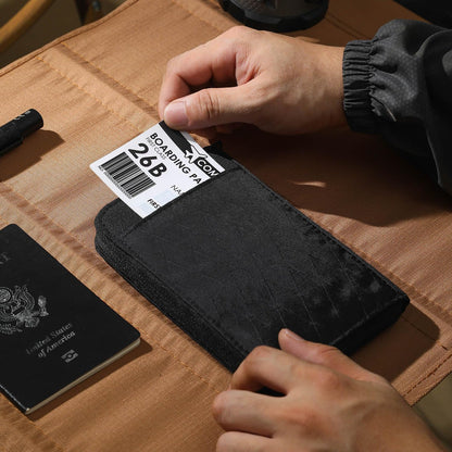 Travel Passport Wallet RFID Family Passport Holder with Hand Strap, Waterproof Travel Document Organizer for Credit Card, Boarding Pass, ID, Money, Flight Tickets OCE GEAR Series