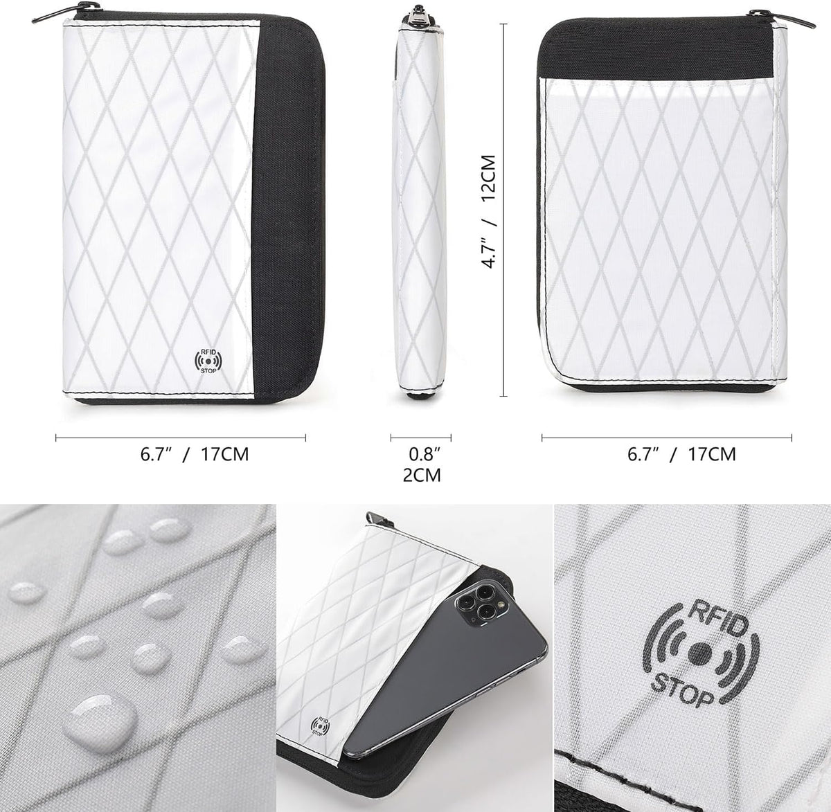 Travel Passport Wallet RFID Family Passport Holder with Hand Strap, Waterproof Travel Document Organizer for Credit Card, Boarding Pass, ID, Money, Flight Tickets OCE GEAR Series