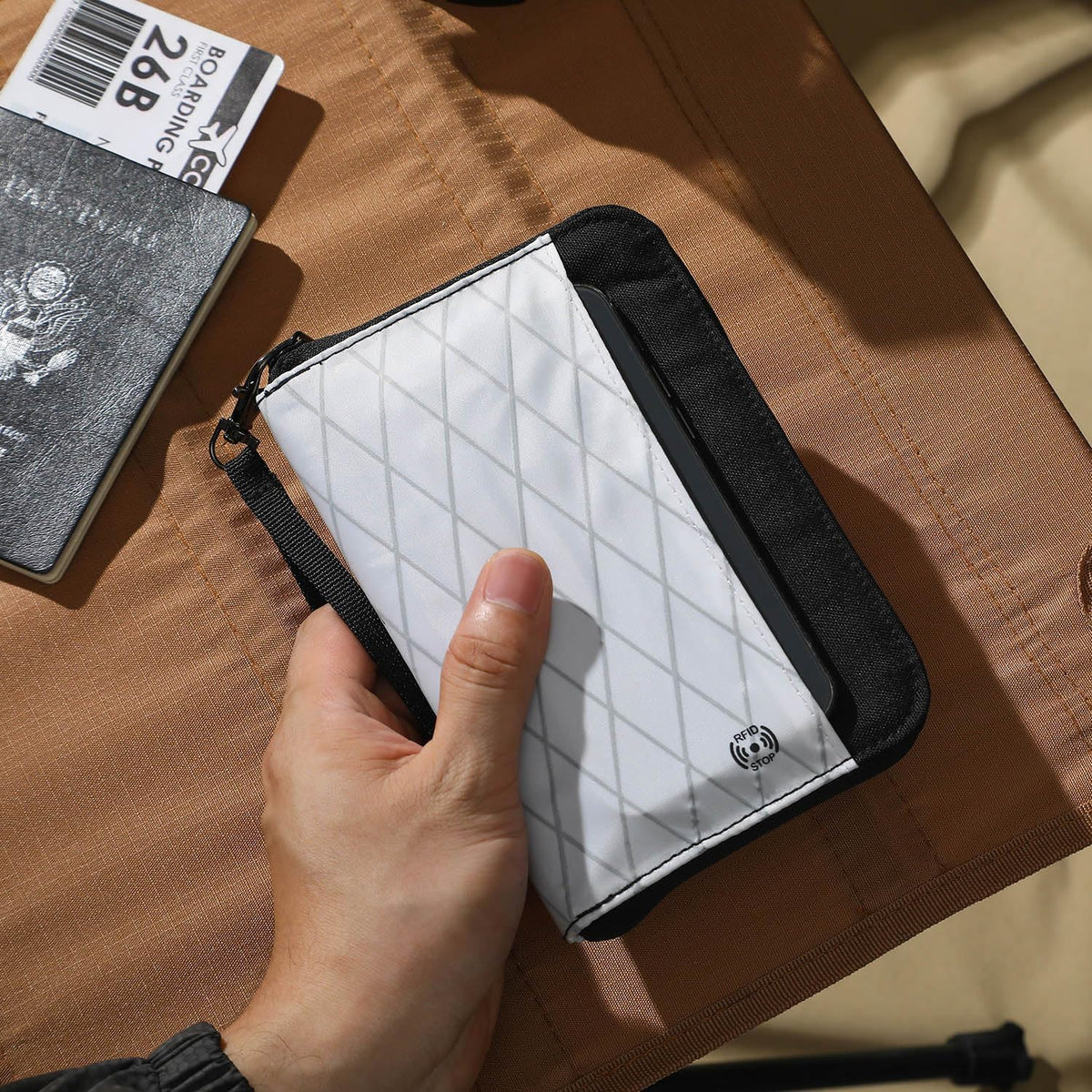 Travel Passport Wallet RFID Family Passport Holder with Hand Strap, Waterproof Travel Document Organizer for Credit Card, Boarding Pass, ID, Money, Flight Tickets OCE GEAR Series