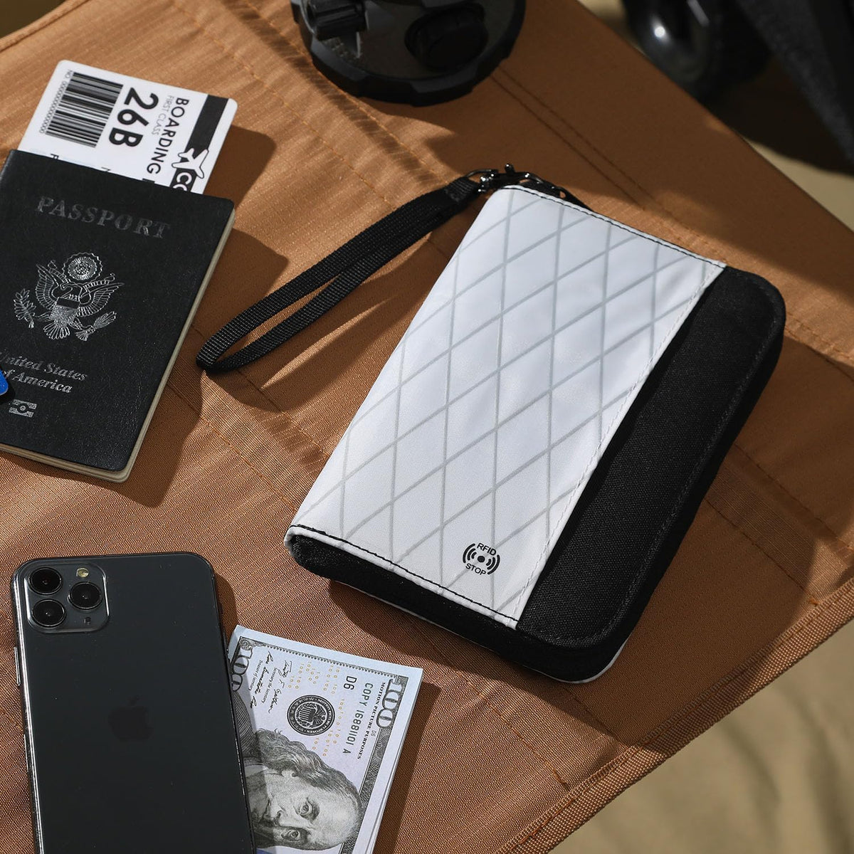 Travel Passport Wallet RFID Family Passport Holder with Hand Strap, Waterproof Travel Document Organizer for Credit Card, Boarding Pass, ID, Money, Flight Tickets OCE GEAR Series