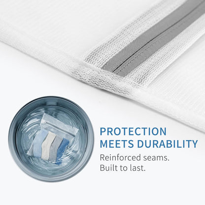 4Pcs Durable Fine Mesh Laundry Bags for Delicates 16 x 20 Inches | (4 Large)