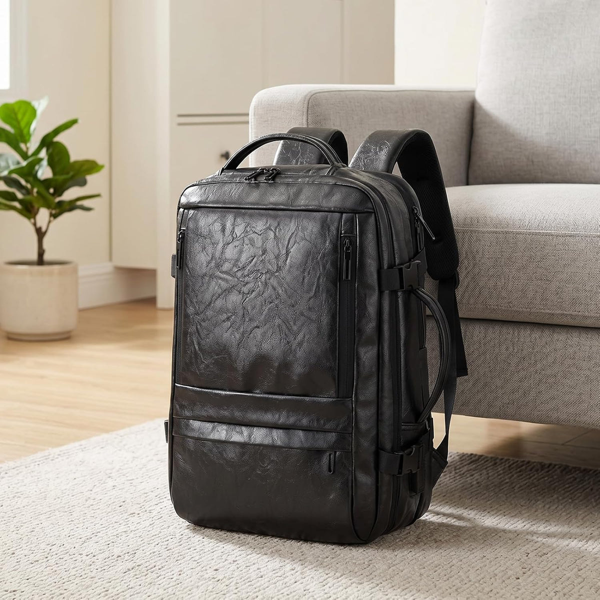 Carry On Backpack, 40L Expandable Travel Backpack with Laptop Compartment, Water Resistant Business Travel Bags Airline Approved for Men Women Weekend Trip (Black)