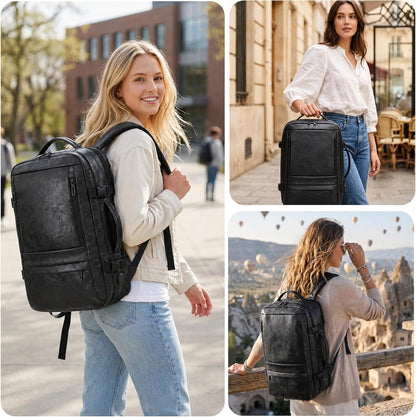 Carry On Backpack, 40L Expandable Travel Backpack with Laptop Compartment, Water Resistant Business Travel Bags Airline Approved for Men Women Weekend Trip (Black)