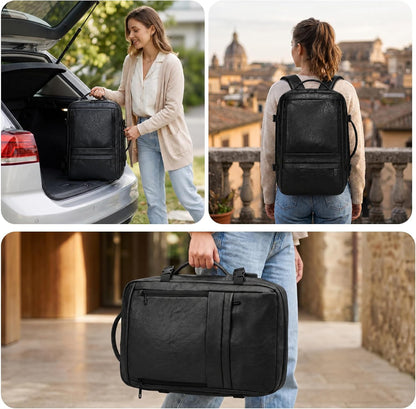 Carry On Backpack, 40L Expandable Travel Backpack with Laptop Compartment, Water Resistant Business Travel Bags Airline Approved for Men Women Weekend Trip (Black)
