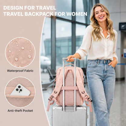Carry On Backpack, 40L Expandable Travel Backpack with Laptop Compartment, Water Resistant Business Travel Bags Airline Approved for Men Women Weekend Trip (Black)