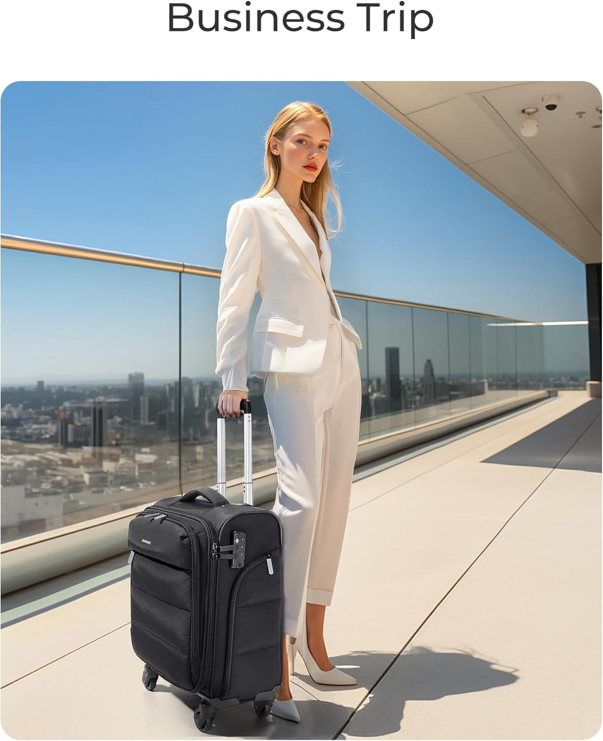 Underseat Carry on Luggage with Wheels, Soft Small Travel Luggage with PVC Wet/Dry Pockets, Lightweight Soft Personal Item Suitcase for Short Trip, Black