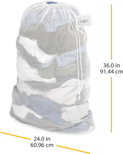 Mesh Laundry Bag w/ID Tag White