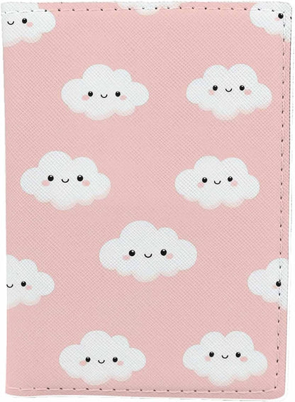 Foxes Passport Holder for Travel Cute Cartoon Animal PU Leather Passport Cover Wallet Cute Passport Card Holder for Women and Men